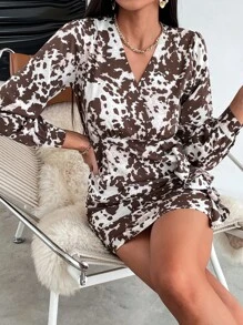 GENKIRA Đầm Xù Tất cả trên in Thanh lịch - Nhiều màu - Xem 5