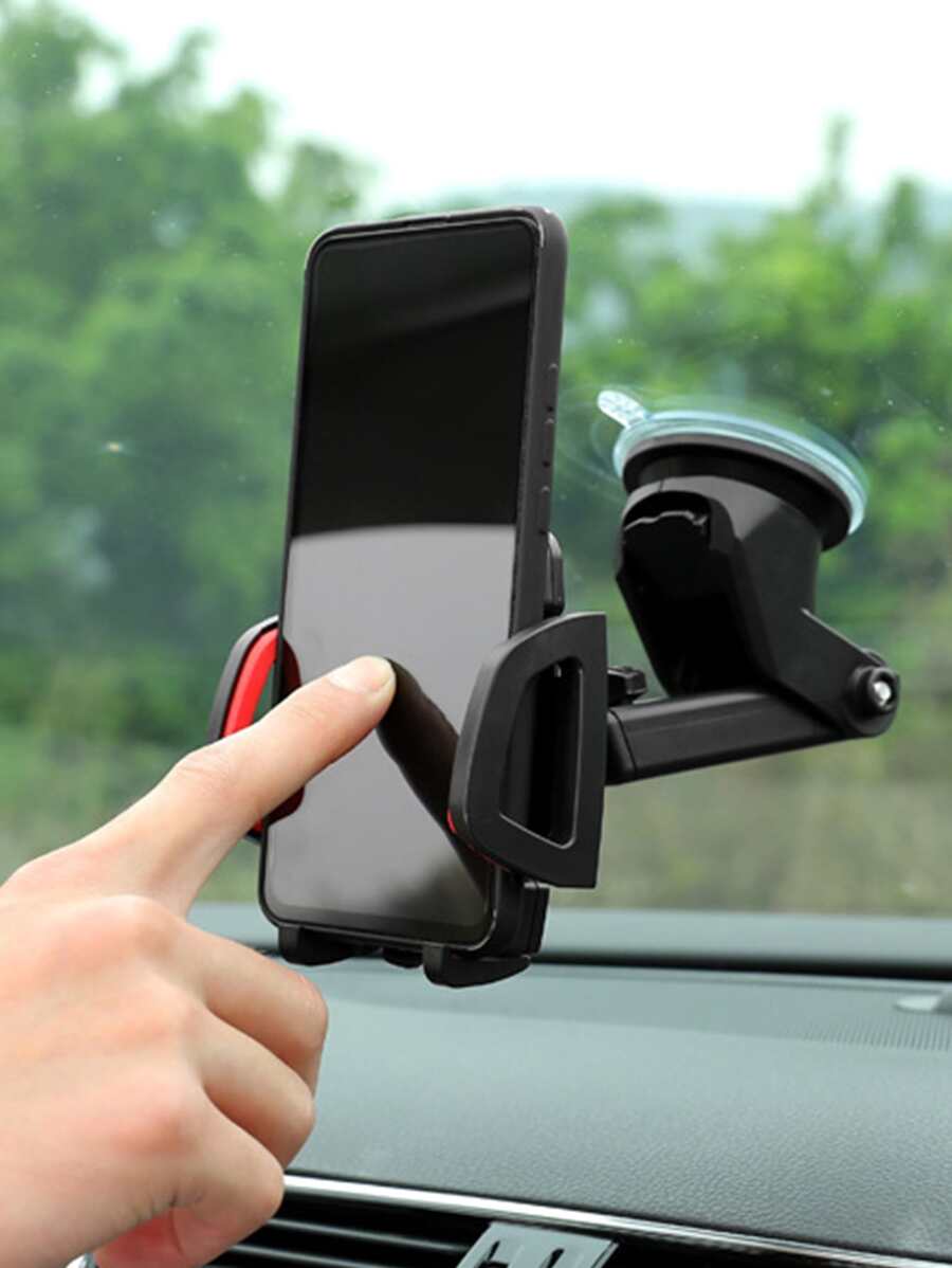 Soporte de celular de coche ventosa - Rojo - Ver 1