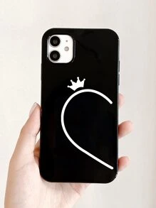 2 Ốp Điện Thoại Họa Tiết Trái Tim Cặp Đôi Tương Thích Với iPhone15/15Plus/15Pro/15Promax - Đen và trắng - Xem 2