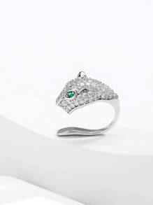 1PC Đá Cubic Zirconia Trang Trí Tai Đeo Đồng Trang Sức - Bạc - Xem 2