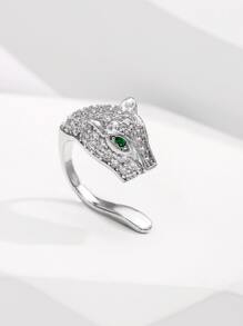 1PC Đá Cubic Zirconia Trang Trí Tai Đeo Đồng Trang Sức - Bạc - Xem 3