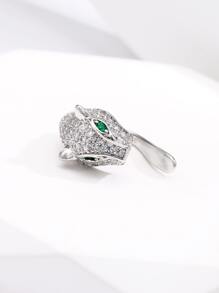 1PC Đá Cubic Zirconia Trang Trí Tai Đeo Đồng Trang Sức - Bạc - Xem 4