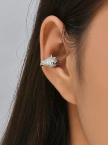 1PC Đá Cubic Zirconia Trang Trí Tai Đeo Đồng Trang Sức - Bạc - Xem 1
