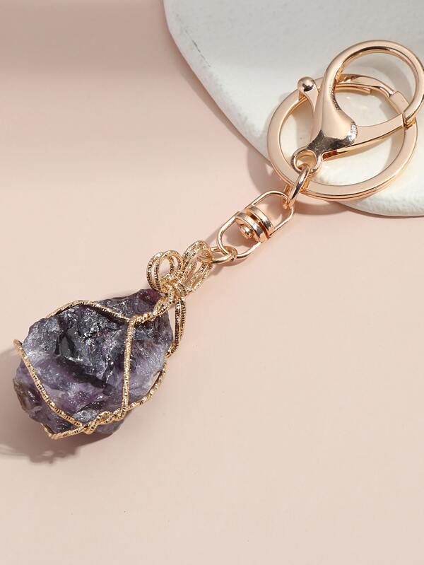 Irregular Crystal Charm Keychain SHEIN UK