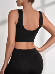 Easithlete 無縫透氣柔軟運動型胸罩 - 黑色 - 查看 2