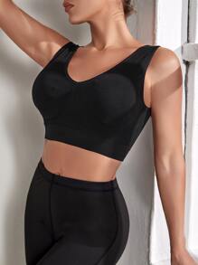 Easithlete 無縫透氣柔軟運動型胸罩 - 黑色 - 查看 3