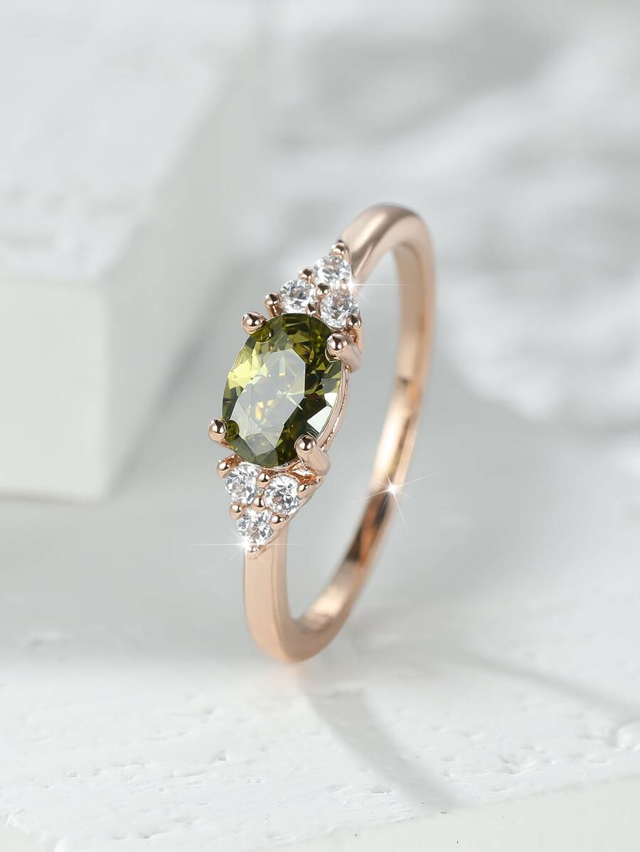 Nhẫn trang trí hình bầu dục - Nhiều màu - Xem 1