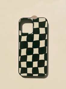 Vintage 1pc Gucadi Glossy Black Twisted Geometric Grid Design Case Compatible With Apple Iphone IPhone 11,IPhone 13,IPhone 14 Pro Max
