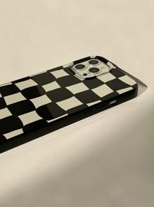 Vintage 1pc Gucadi Glossy Black Twisted Geometric Grid Design Case Compatible With Apple Iphone IPhone 11,IPhone 13,IPhone 14 Pro Max
