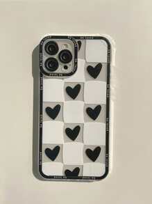 愛心圖案手機外殼 - 黑與白 - 查看 1