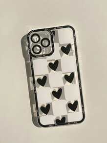 愛心圖案手機外殼 - 黑與白 - 查看 2