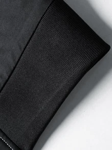 Manfinity Men Zip Up Slant Pocket Bomber Jacket Without Tee - Black - View 3