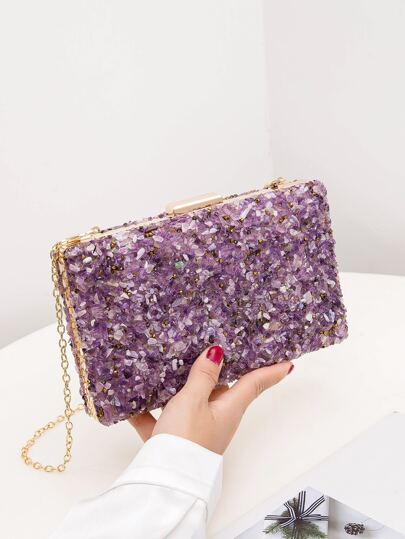 Krasceva Evening Party Clutch Handbag Bling Shiny Sparkly Rhinestone Wedding Purse for Women
