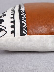 1入組圖案印花靠墊套不附帶墊芯 - 巧克力棕 - 查看 2