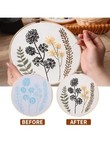 1set Flower Pattern Hand Embroidery - Multicolor - View 3