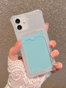 Transparent kortfack för telefonfodral med glitterpapper - Genomskinlig - Visa 1