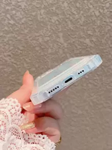 Transparent kortfack för telefonfodral med glitterpapper - Genomskinlig - Visa 3