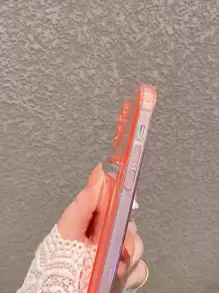 Funda para móvil transparente con ranura de tarjeta con brillante papel - Rosa - Ver 3