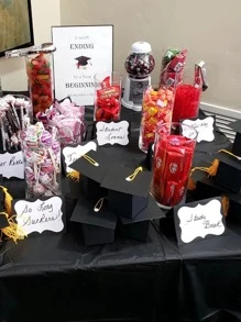 10 piezas graduación Gorra en forma de Caja de caramelo - Negro - Ver 2