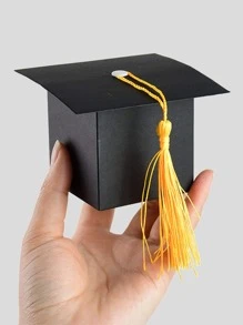 10 piezas graduación Gorra en forma de Caja de caramelo - Negro - Ver 5