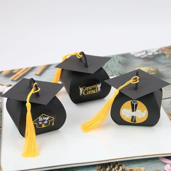 

12шт квадратный Шапка Коробка для конфет, Чёрный
