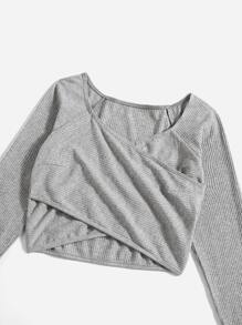 LUVLETTE 插肩袖交叉休閒服上裝 - 灰色 - 查看 8