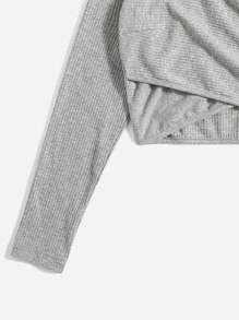 LUVLETTE 插肩袖交叉休閒服上裝 - 灰色 - 查看 9