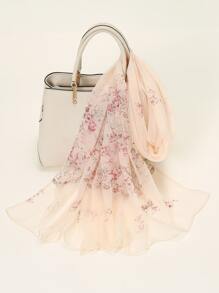 1入組印花絲巾女士時尚透氣領圍巾 - 彩色 - 查看 1