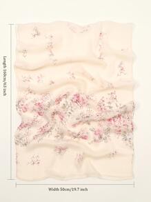 1入組印花絲巾女士時尚透氣領圍巾 - 彩色 - 查看 3