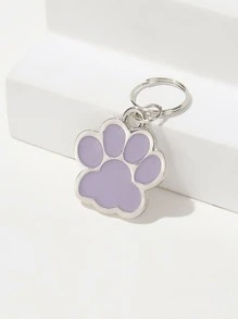 1pc Petsin Paw Shaped Pet ID Tag - Purple - View 1