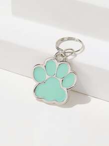 1pc Petsin Paw Shaped Pet ID Tag - Mint Green - View 1