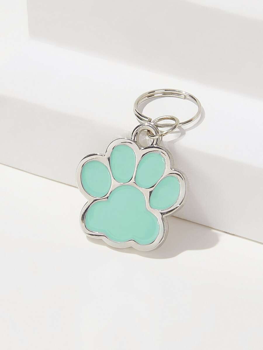 1pc Petsin Paw Shaped Pet ID Tag - Mint Green - View 1