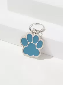 1pc Petsin Paw Shaped Pet ID Tag - Blue - View 1