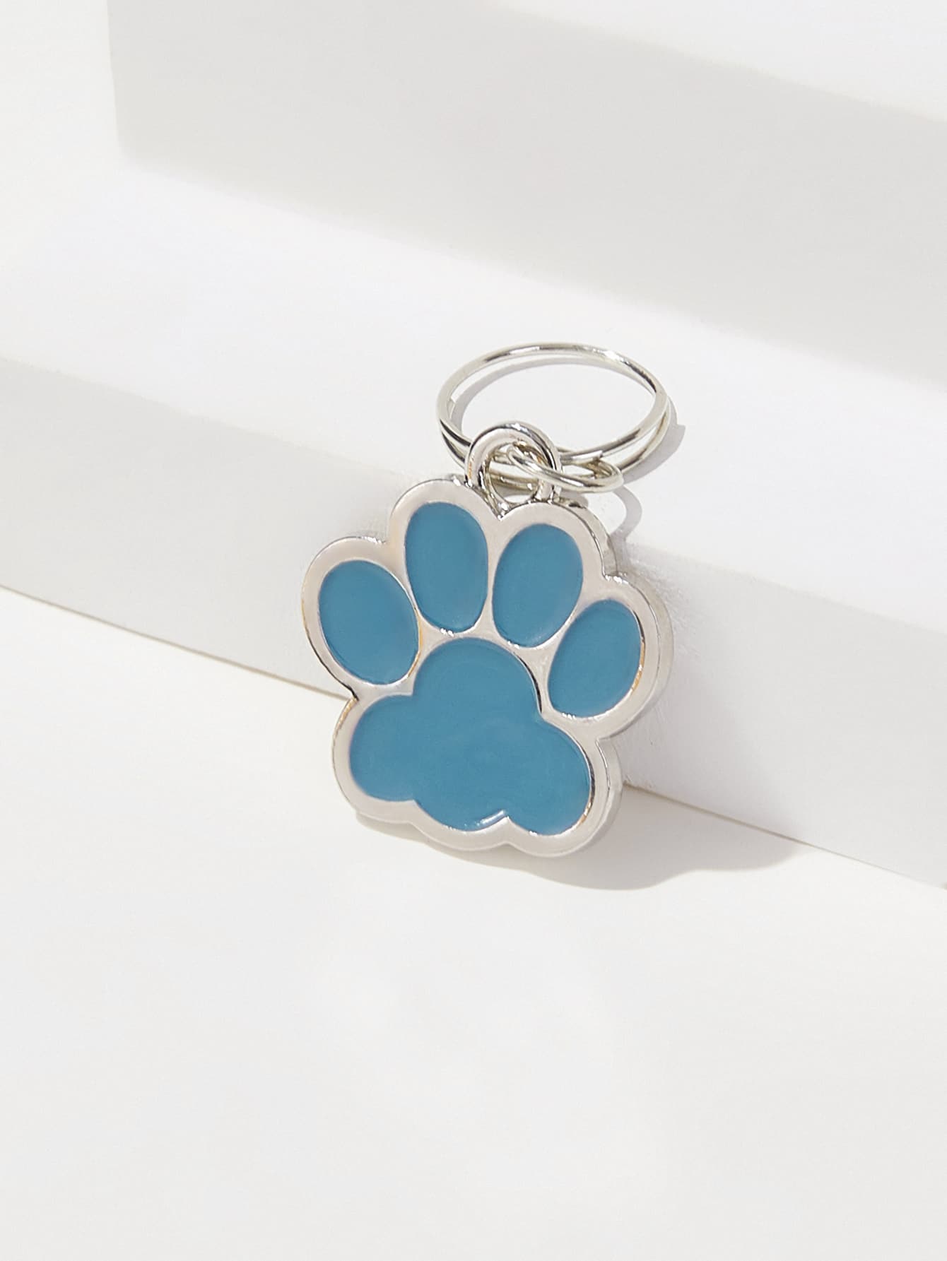 1pc Petsin Paw Shaped Pet ID Tag - Blue - View 1