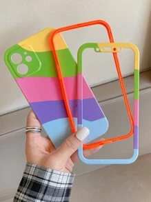 3 In 1 Color Block Phone Case - Multicolor - View 1