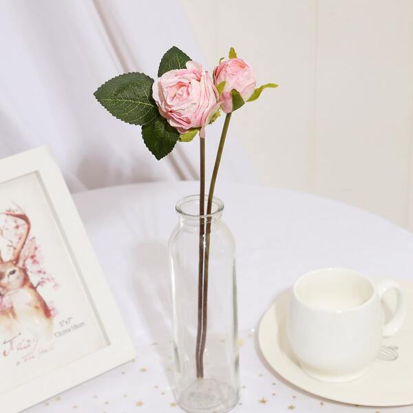 

2pcs Artificial Rose, Pink