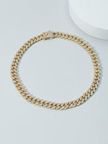 Collar de decoración de diamantes de imitación de moda y popular para hombres para fiestas y para una apariencia elegante - Amarillo Oro - Ver 2