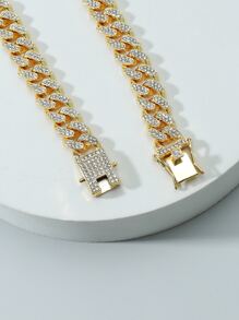 Collar de decoración de diamantes de imitación de moda y popular para hombres para fiestas y para una apariencia elegante - Amarillo Oro - Ver 3