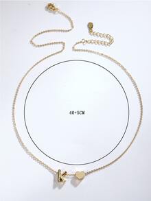 字母裝飾項鍊 - 金黃色 - 查看 2