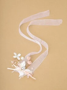 Ngọc trai giả và nơ trang trí vòng cổ tay - Nhiều màu - Xem 3