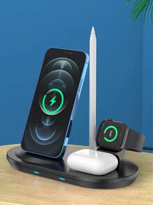 3 In 1 Wireless Charger - Black - View 1