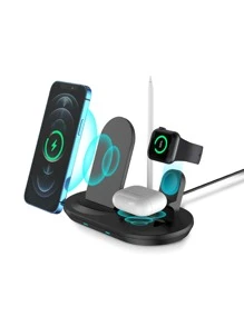 3 In 1 Wireless Charger - Black - View 2