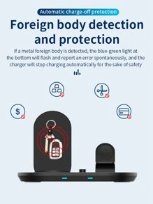 3 In 1 Wireless Charger - Black - View 8