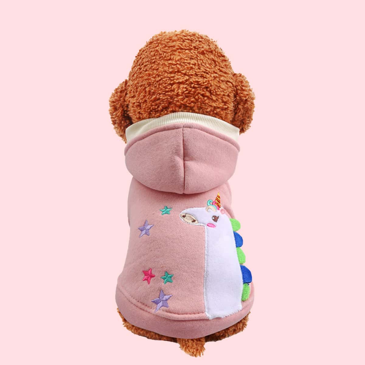 Толстовка с капюшоном для домашних животных единорога с вышивкой