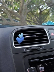 愛心設計汽車出風口夾 - 藍色 - 查看 3