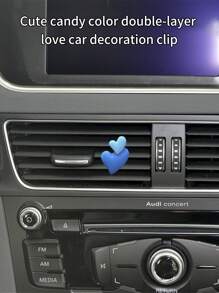 愛心設計汽車出風口夾 - 藍色 - 查看 4