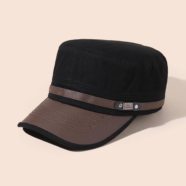 

Men Letter Decor Hat, Black