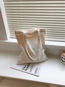 字母图案购物袋 书包，返校，大容量，经典休闲，可折叠，便携，适合少女、女大学生、白领，非常适合返校、开学第一天、初中、高中、购物、度假，大号手提包，最佳秋季灵感创意