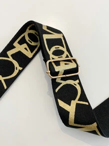 字母圖形包帶可調節便攜式包飾，時尚耐用，適用於新手和白領工人，適用於十幾歲的女孩、女性和大學生的包裝禮品 - 黑色 - 查看 3