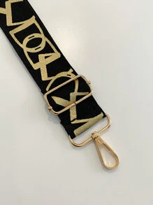 字母圖形包帶可調節便攜式包飾，時尚耐用，適用於新手和白領工人，適用於十幾歲的女孩、女性和大學生的包裝禮品 - 黑色 - 查看 4